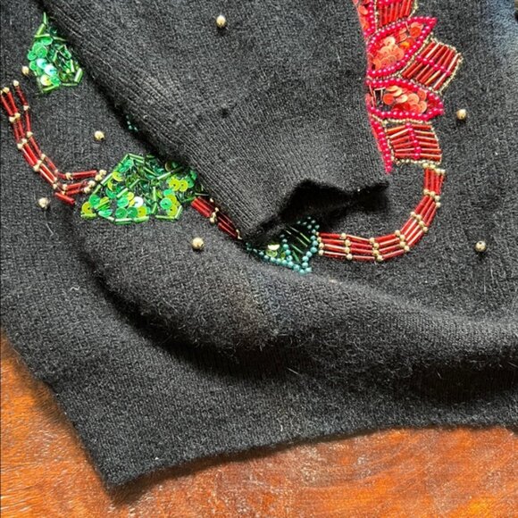 MARISA CHRISTINA CLASSIC Christmas Collection Embellished Cardigan Sweater 1994 - Picture 5 of 12